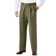 thumbnail image 1 of KingSize Men's Big & Tall Relaxed Fit Wrinkle-Free Expandable Waist Pleated Pants, 1 of 4