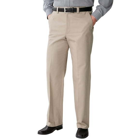 KingSize Men's Big & Tall Relaxed Fit Wrinkle-Free Full Elastic Plain Front Pants