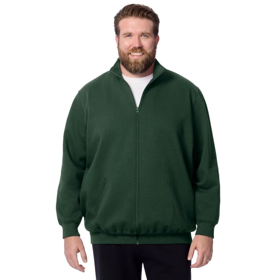 KingSize Men's Big & Tall Reverse Weave Zip Up Jacket