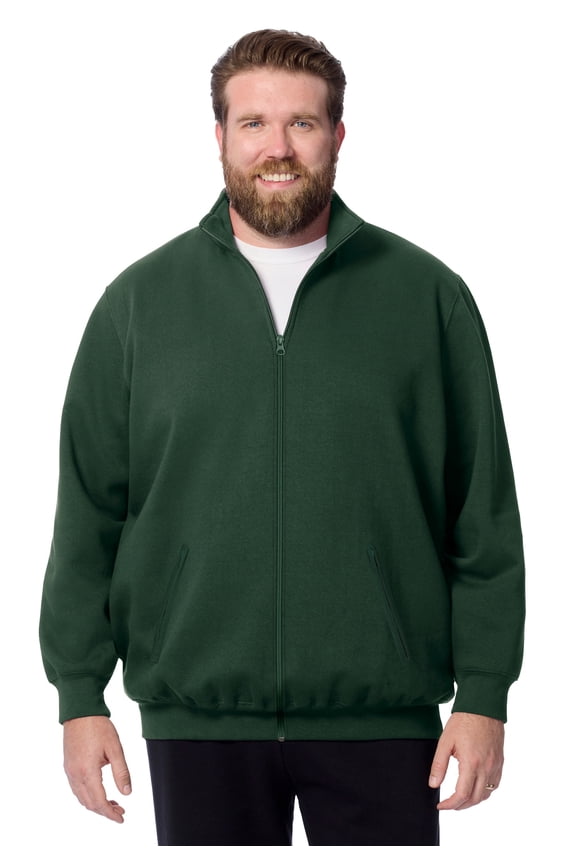 Men's Big & Tall Reverse Weave Zip Up Jacket