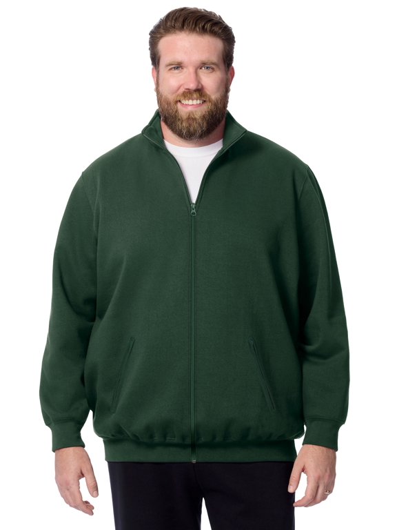 Men's Big & Tall Reverse Weave Zip Up Jacket