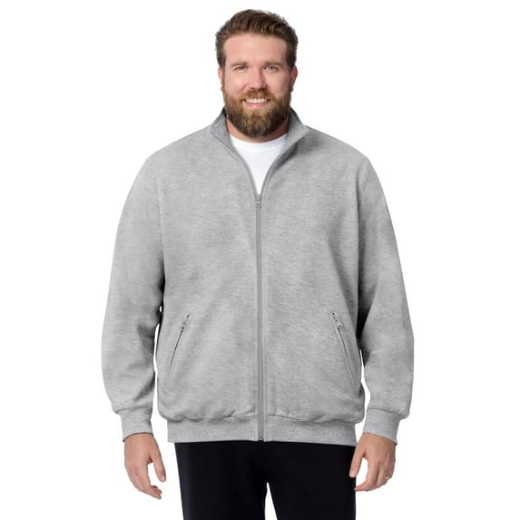 KingSize Men's Big & Tall Reverse Weave Zip Up Jacket