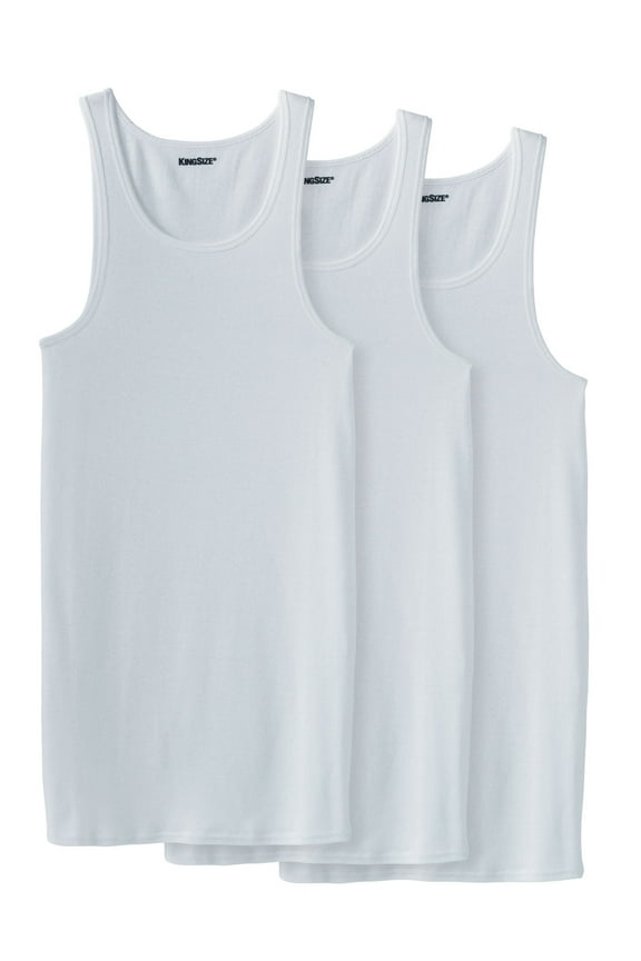Men's Big & Tall 3-Pack Ribbed Cotton Tank Undershirt