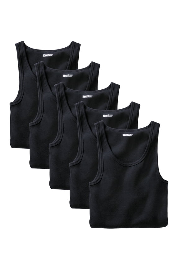 Men's Big & Tall 5-Pack Ribbed Cotton Tank Undershirt