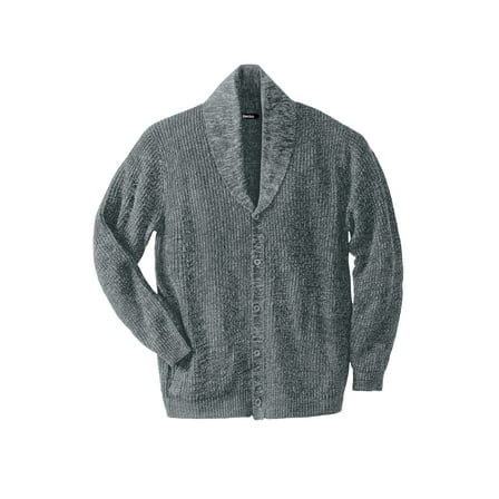 KingSize Men's Big & Tall Shaker Knit Shawl-Collar Cardigan Sweater