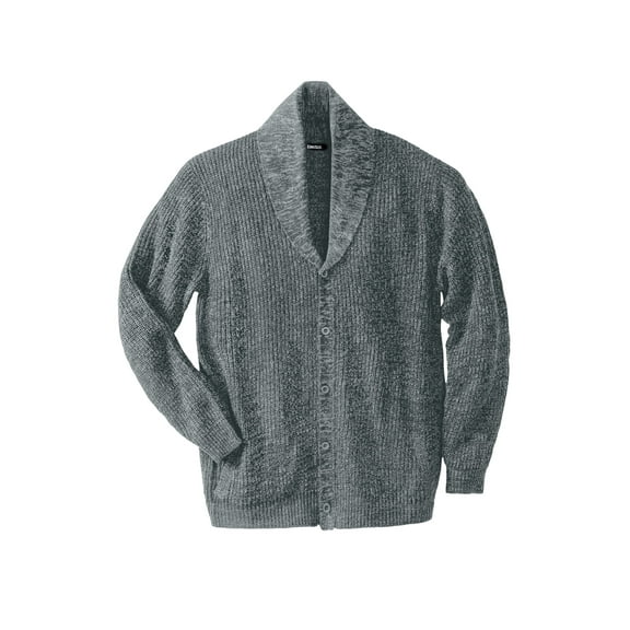 KingSize Men's Big & Tall Shaker Knit Shawl-Collar Cardigan Sweater