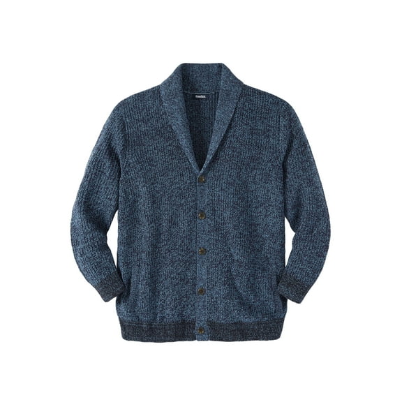 KingSize Men's Big & Tall Shaker Knit Shawl-Collar Cardigan Sweater