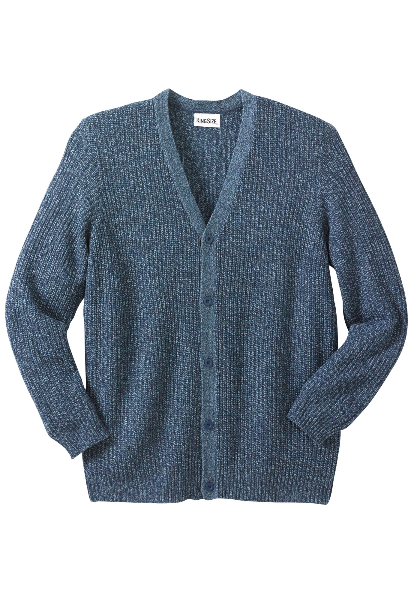 Mens V Neck Letters Cardigan Sweater Black Size Large