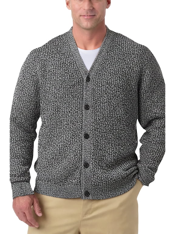 Men's Big & Tall Shaker Knit V-Neck Cardigan Sweater