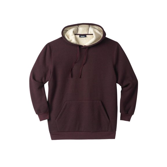 KingSize Men's Big & Tall Sherpa-Lined Thermal Waffle Pullover Hoodie