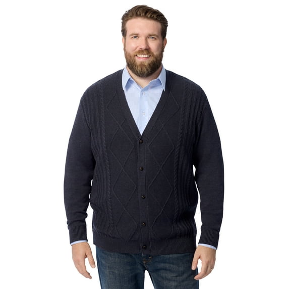 KingSize Men's Big & Tall Shoreman’S Cardigan Cable Knit Sweater