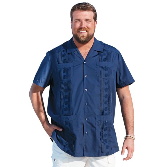 KingSize Men's Big & Tall Short-Sleeve Guayabera Shirt