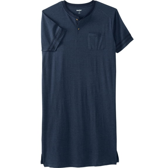 KingSize Men's Big & Tall Short-Sleeve Jersey Henley Nightshirt