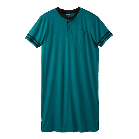 KingSize Men's Big & Tall Short-Sleeve Jersey Henley Nightshirt