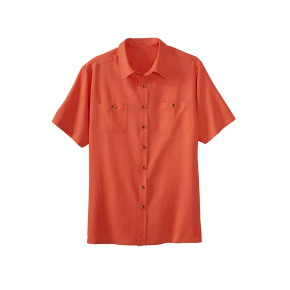 KingSize Men's Big & Tall Short-Sleeve Linen Shirt