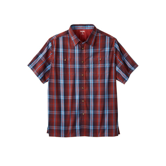 KingSize Men's Big & Tall Short-Sleeve Plaid Sport Shirt