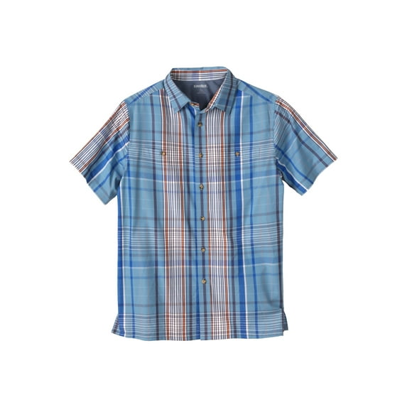 KingSize Men's Big & Tall Short-Sleeve Plaid Sport Shirt