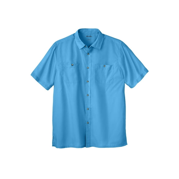 KingSize Men's Big & Tall Solid Wrinkle-Resistant Short Sleeve Button Down