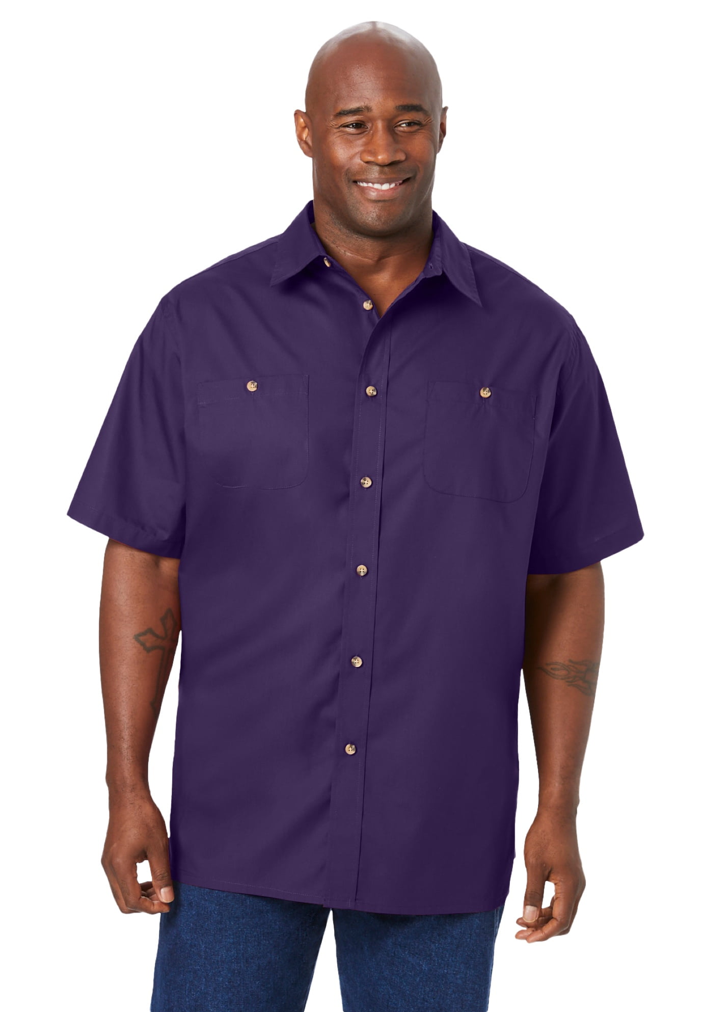 big and tall short sleeve dress shirts Kingsize Men's Big & Tall Short-Sleeve Pocket Sport Shirt, Size: Tall