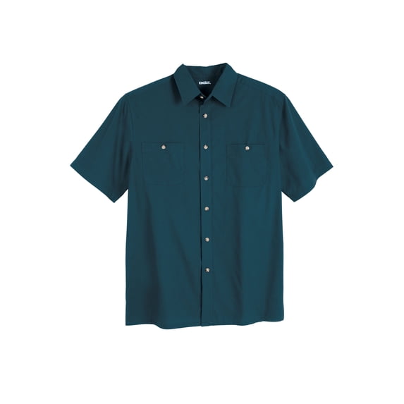 KingSize Men's Big & Tall Solid Wrinkle-Resistant Short Sleeve Button Down