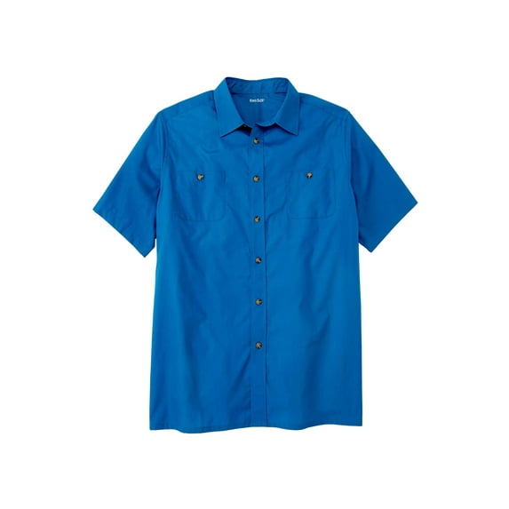 KingSize Men's Big & Tall Solid Wrinkle-Resistant Short Sleeve Button Down