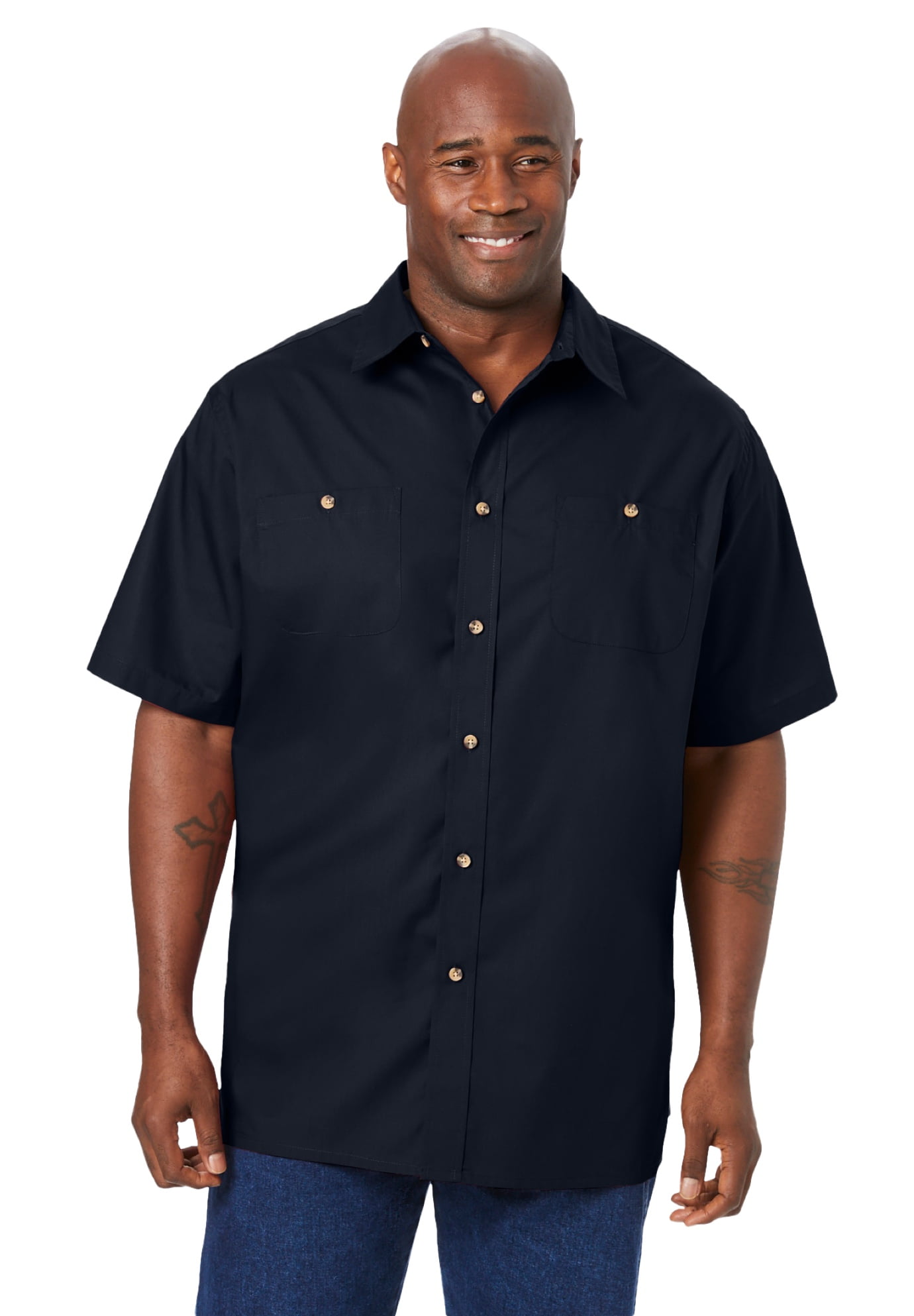 short sleeve big and tall dress shirts Men's Big & Tall Jos. A. Bank Traditional Fit Grid Check Short Sleeve Button Up Shirt at Jos. A. Bank, Blue, Size 3 X Tall