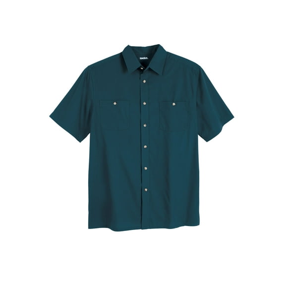 KingSize Men's Big & Tall Solid Wrinkle-Resistant Short Sleeve Button Down