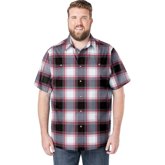 KingSize Men's Big & Tall Wrinkle-Resistant Short Sleeve Button Down, Printed