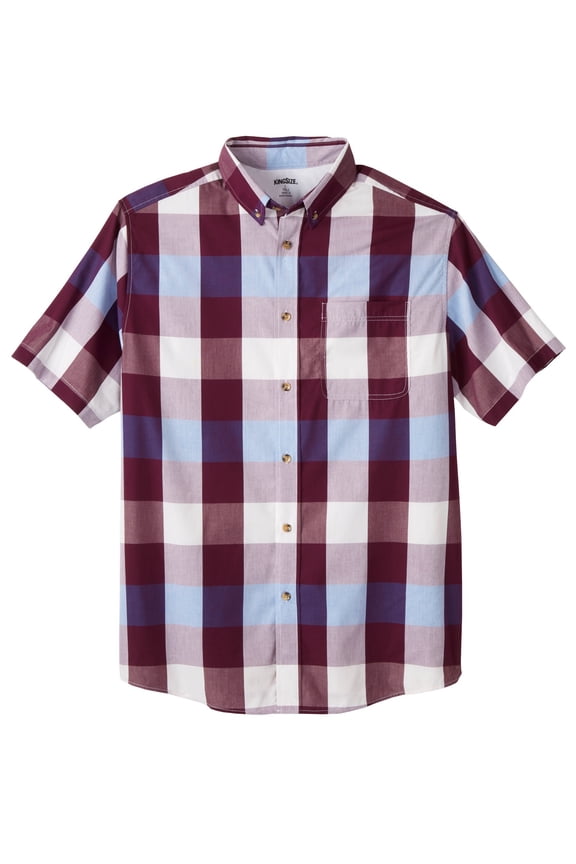 Men's Big & Tall Wrinkle-Resistant Short Sleeve Button Down, Printed