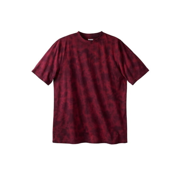 KingSize Men's Big & Tall Shrink-Less Lightweight Crewneck T-Shirt - L, Red Marble