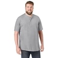 thumbnail image 1 of KingSize Men's Big & Tall Shrink-Less Lightweight Henley T-Shirt - 6XL, Heather Grey, 1 of 4