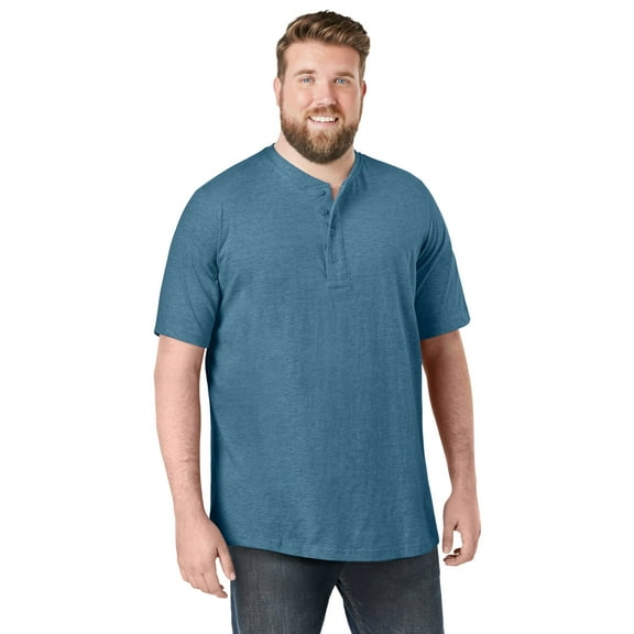 KingSize Men's Big & Tall Shrink-Less Lightweight Henley T-Shirt