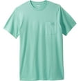 thumbnail image 1 of KingSize Men's Big & Tall Shrink-Less Lightweight Longer-Length Crewneck Pocket T-Shirt - 5XL, Tidal Green, 1 of 6