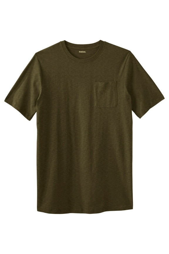 Men's Big & Tall Shrink-Less Lightweight Longer-Length Crewneck Pocket T-Shirt