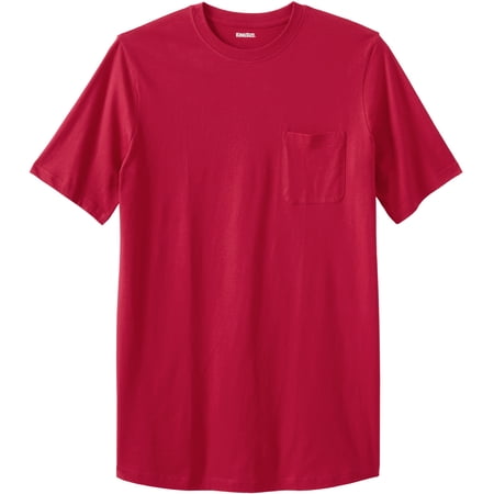 KingSize Men's Big & Tall Shrink-Less Lightweight Longer-Length Crewneck Pocket T-Shirt