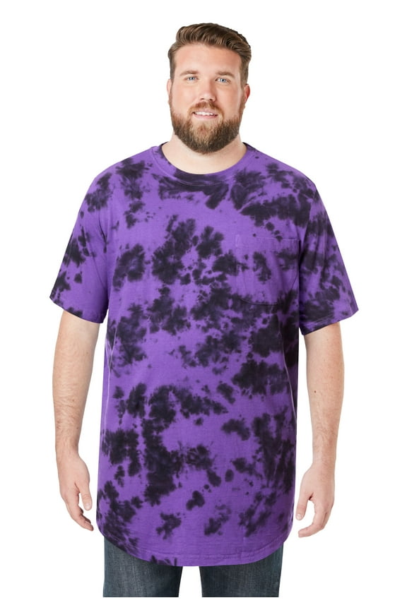 Men's Big & Tall Shrink-Less Lightweight Longer-Length Crewneck Pocket T-Shirt