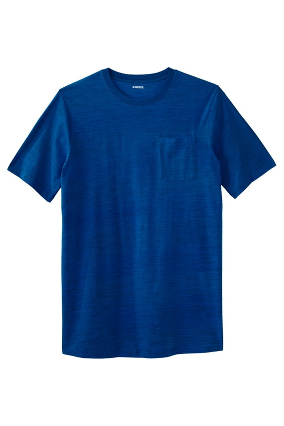 Men's Big & Tall Shrink-Less Lightweight Longer-Length Crewneck Pocket T-Shirt