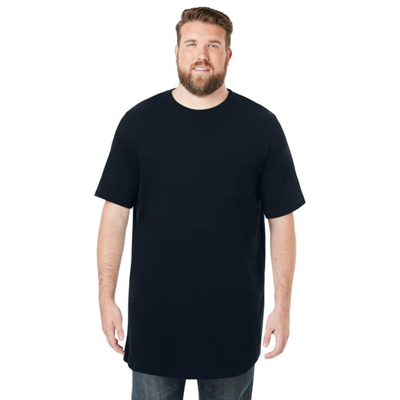 KingSize Men's Big & Tall Shrink-Less Lightweight Longer-Length Crewneck Pocket T-Shirt