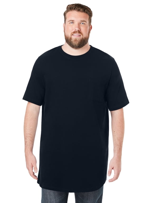 Men's Big & Tall Shrink-Less Lightweight Longer-Length Crewneck Pocket T-Shirt