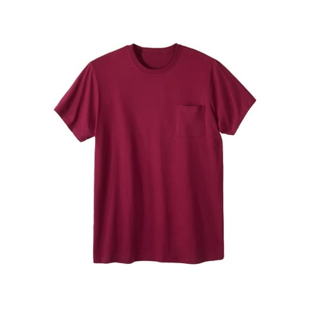 KingSize Men's Big & Tall Shrink-Less Lightweight Longer-Length Crewneck Pocket T-Shirt
