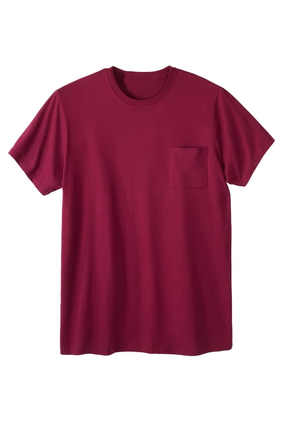 Men's Big & Tall Shrink-Less Lightweight Longer-Length Crewneck Pocket T-Shirt