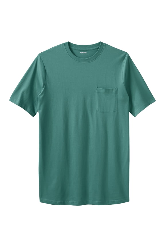 Men's Big & Tall Shrink-Less Lightweight Longer-Length Crewneck Pocket T-Shirt