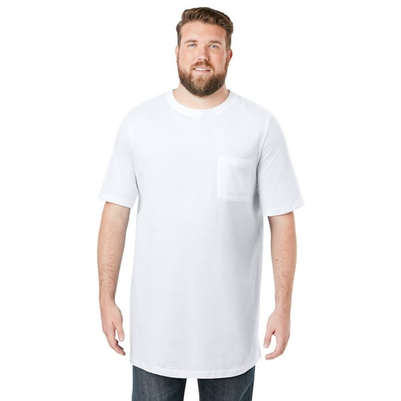 KingSize Men's Big & Tall Shrink-Less Lightweight Longer-Length Crewneck Pocket T-Shirt