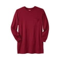 thumbnail image 1 of KingSize Men's Big & Tall Shrink-Less Lightweight Longer-Length Long-Sleeve Crewneck Pocket Tee, 1 of 4