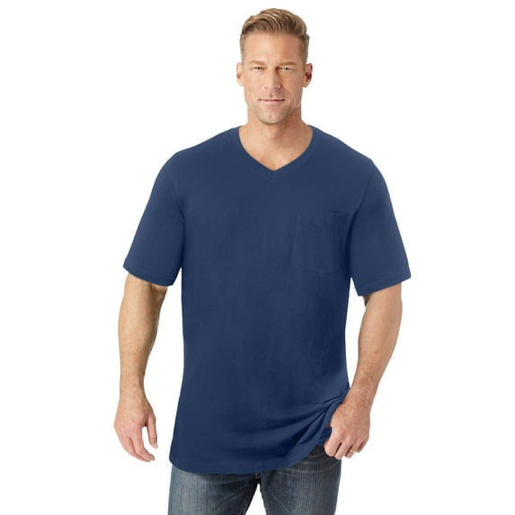 KingSize Men's Big & Tall Shrink-Less Lightweight Longer-Length V-Neck T-Shirt