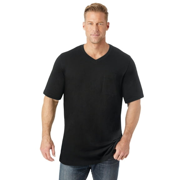 KingSize Men's Big & Tall Shrink-Less Lightweight Longer-Length V-Neck T-Shirt