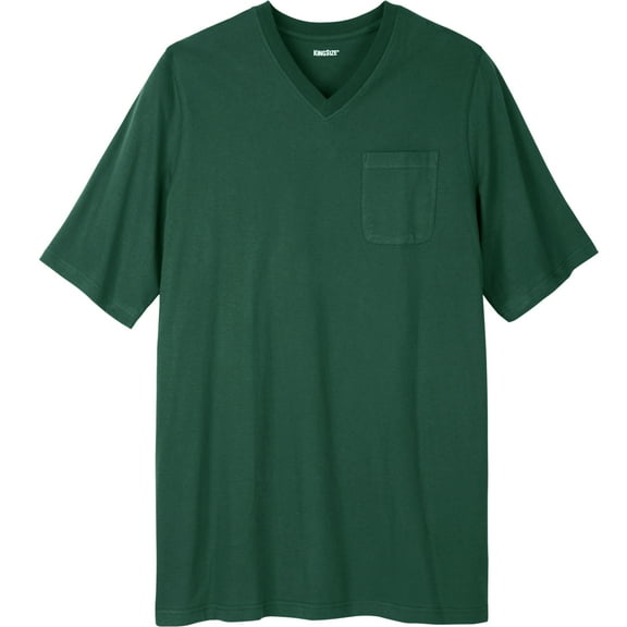 KingSize Men's Big & Tall Shrink-Less Lightweight Longer-Length V-Neck T-Shirt