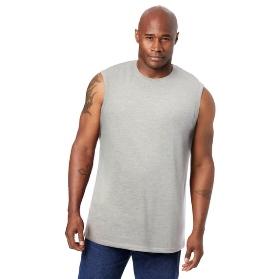 KingSize Men's Big & Tall Shrink-Less Lightweight Muscle T-Shirt - 8XL, Heather Grey