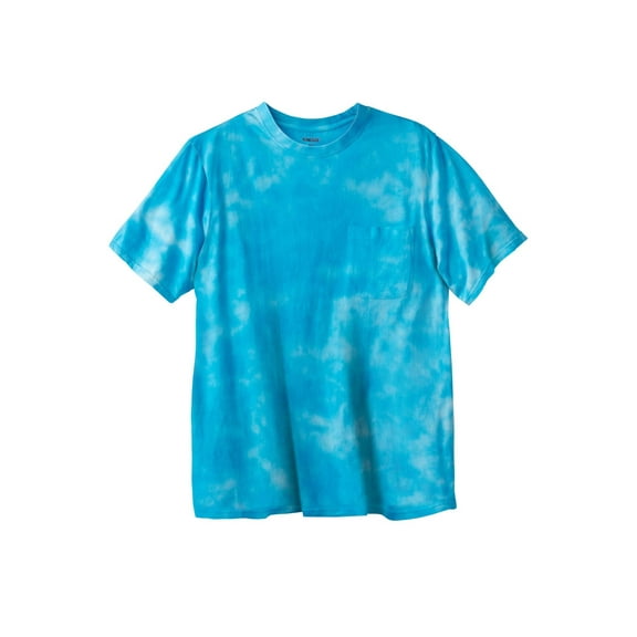 KingSize Men's Big & Tall Shrink-Less Lightweight Pocket Crewneck T-Shirt - 5XL, Royal Blue Marble
