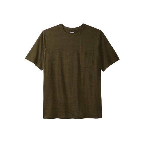 KingSize Men's Big & Tall Shrink-Less Lightweight Pocket Crewneck T-Shirt - 6XL, Hunter Marl